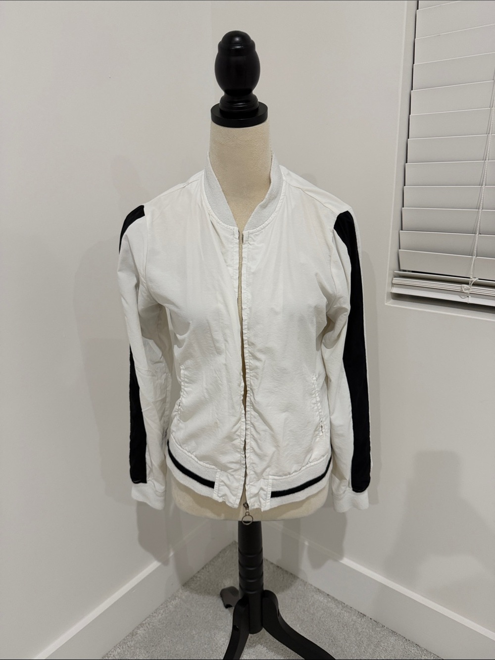 Full Tilt White and Black Women's Bomber Jacket